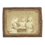 A gilt-metal framed 19th century photograph of the Royal family.