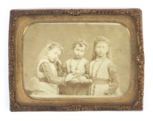 A gilt-metal framed 19th century photograph of the Royal family.