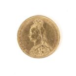 A Victorian gold sovereign 1890 coin