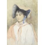 E Mallam (late 19th Century), Portrait of a Lady in a Hat.