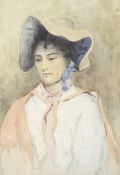 E Mallam (late 19th Century), Portrait of a Lady in a Hat.