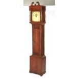 A 19th century oak long case clock.