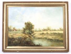 Late 19th Century School, oil on board, landscape.