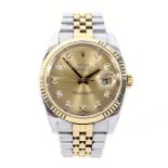 A Rolex stainless steel and 18ct yellow gold Oyster Perpetual Datejust gentleman's wristwatch with