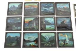 A collection of magic lantern slides.