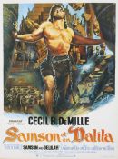 A framed vintage film poster for Samson and Delilah, circa 1959. Produced in Belgium.