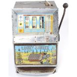 A mid-century one-armed bandit Lucky Strike fruit machine.
