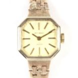 A vintage ladies 9ct gold Jean Renet watch.