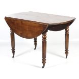 A 19th century mahogany circular dropleaf centre table.