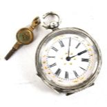 An early 20th century silver cased fob watch.