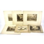 Six mounted prints after Alfred James Munnings (1878-1959).