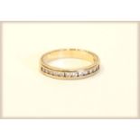 14 k Gelbgold Ring mit 12 Diamanten, 3,2 gr., Gr. 54