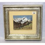 Gemälde Mischtechnik/Papier 'Alpspitze im Herbst', signiert Wolf Hellmaier, * 1917 München, unter