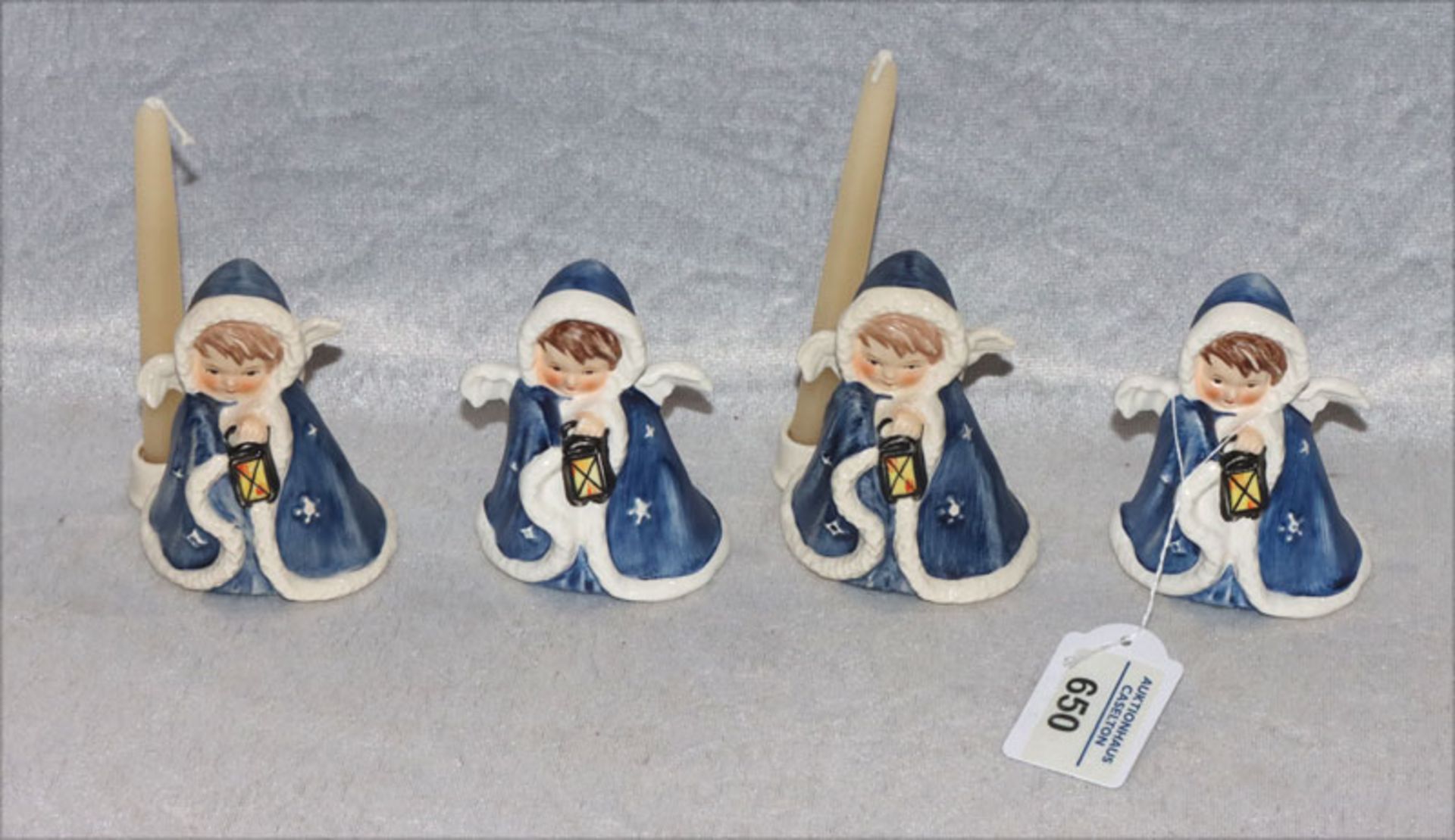 4 Goebel Figuren, Robson, 2 'Leuchter-Engel' und 2 Engel', H 9 cm