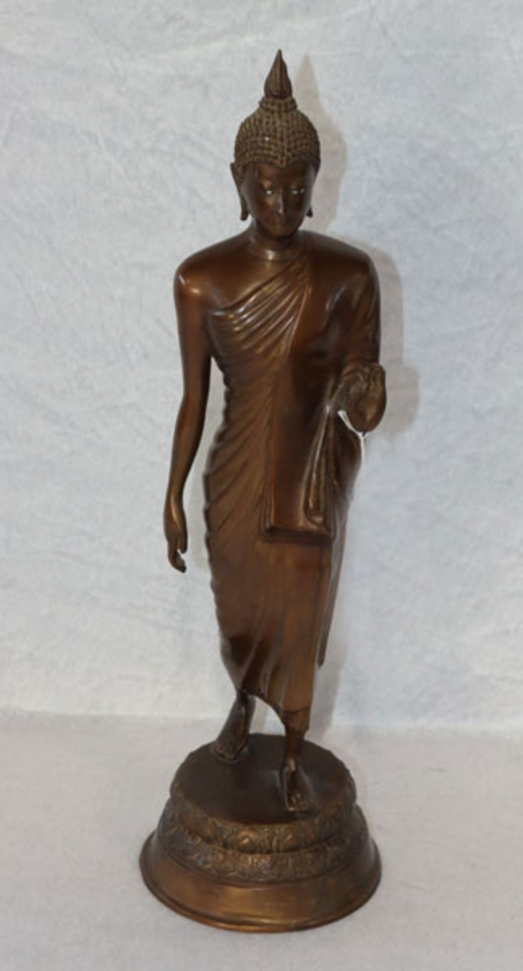 Thailändische Bronze Figur 'Buddha', H 42 cm, D 12 cm