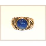 8 k Gelbgold Ring mit Lapislazuli, Gr. 51, 3,8 gr.