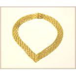 8 k Gelbgold Collier in Flechtoptik, 35,5 gr., L 42 cm