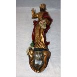 Holz Figurenskulptur 'Heiliger Damian', (Schutzpatron der Ärzte, Kranken, Chirugen, Zahnärzte,