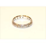 18 k Weißgold Memoryring mit zus. ca. 0,5 ct. Diamanten, 3,8 gr., Gr. 53