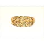 8 k Gelbgold Ring mit reliefiertem Dekor, Gr. 55, 3 gr.