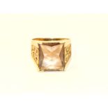 14 k Gelbgold Ring mit Rauchtopas, 5,9 gr., Gr. 55