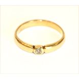 8 k Gelbgold Ring mit Diamant, Gr. 53, 1,9 gr.