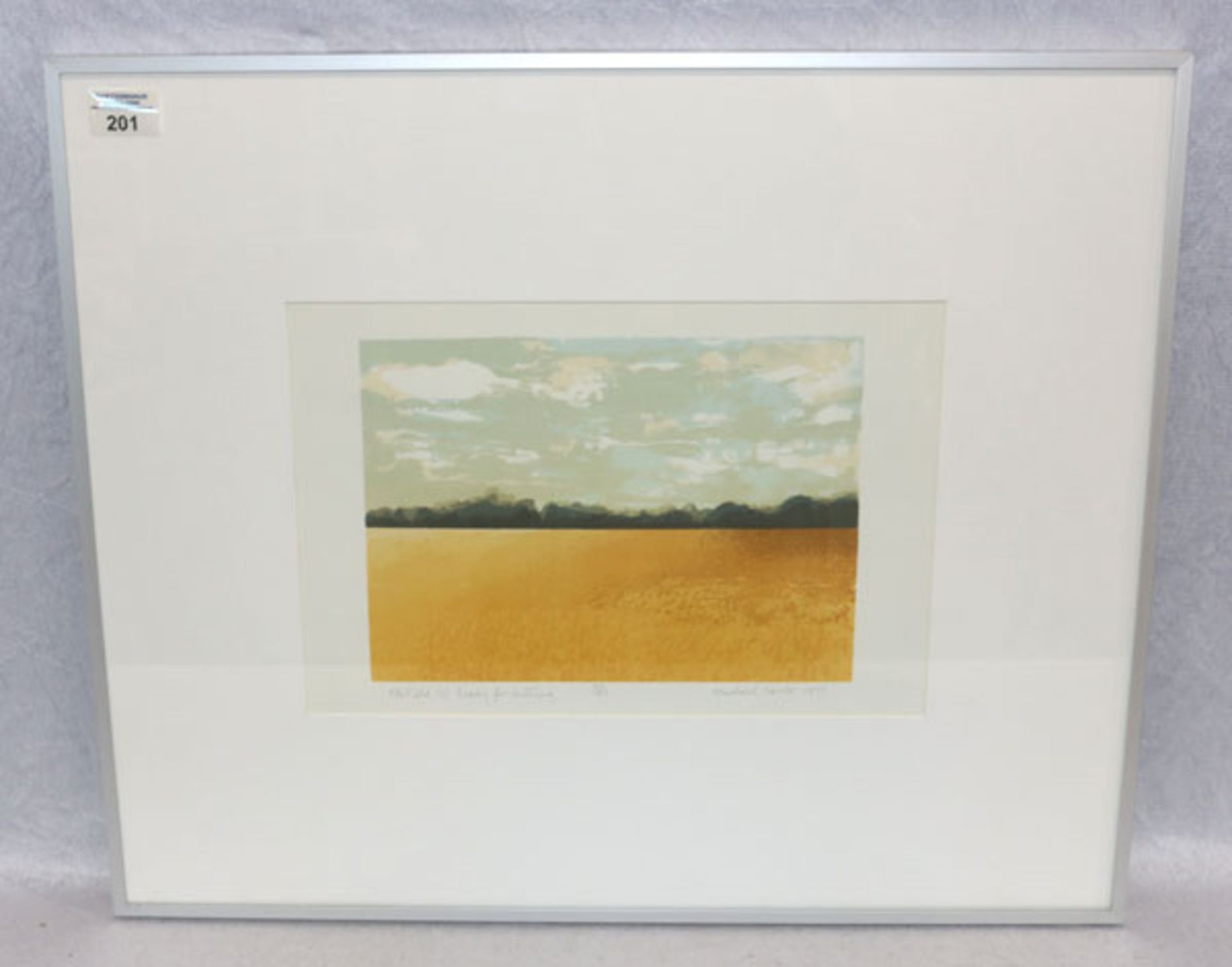 Lithographie 'The field, ready for cutting', Nr. 32/50, signiert Carlo Michael, * 1945 Glensford,