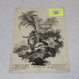 Stich 'Africa', wohl Buchseite, 19. Jahrhundert, Joh. Georg Hertel, Blattgröße 31 cm x 21 cm