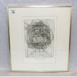 Lithographie 'Abstrakte Darstellung', signiert Heinrich Schwarz, * 1903 Berlin + 1977 Steinkimmen,