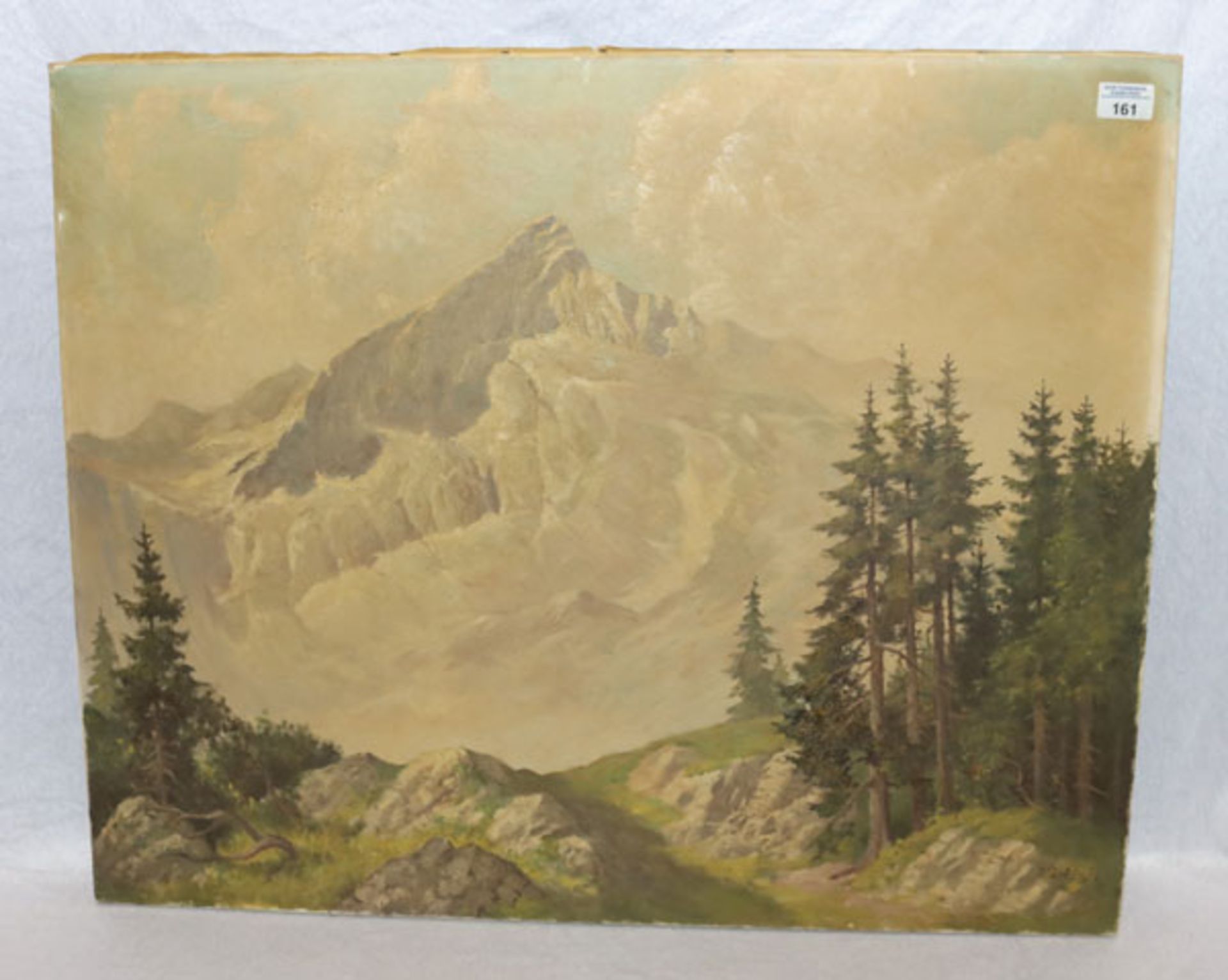 Gemälde ÖL/LW 'Alpspitze', signiert Diehl, ohne Rahmung 65 cm x 80 cm