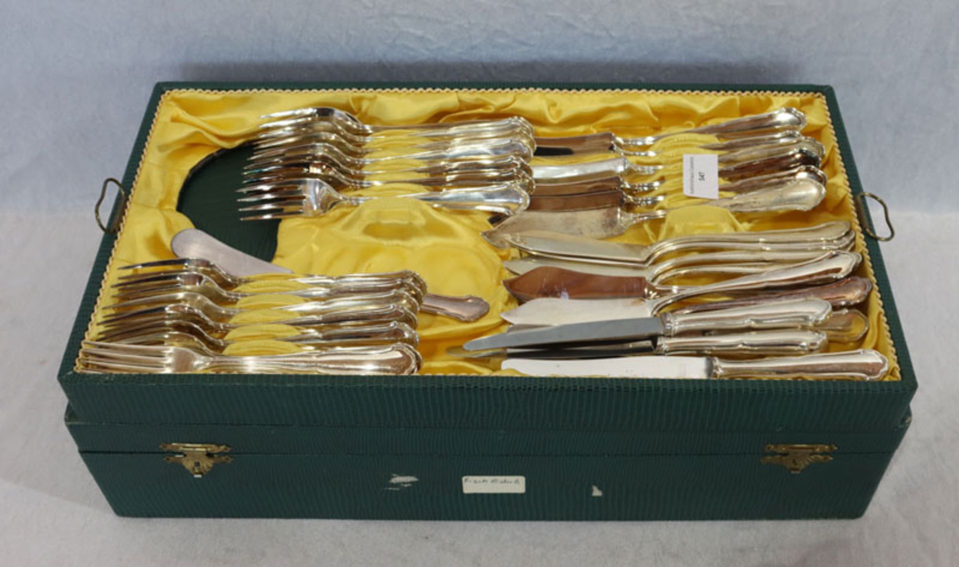 Silber Besteckteile, 800 Silber, 1516 gr. ohne Messer, 12 Fisch-Gabeln und 12 Messer, 5 Vorspeisen-