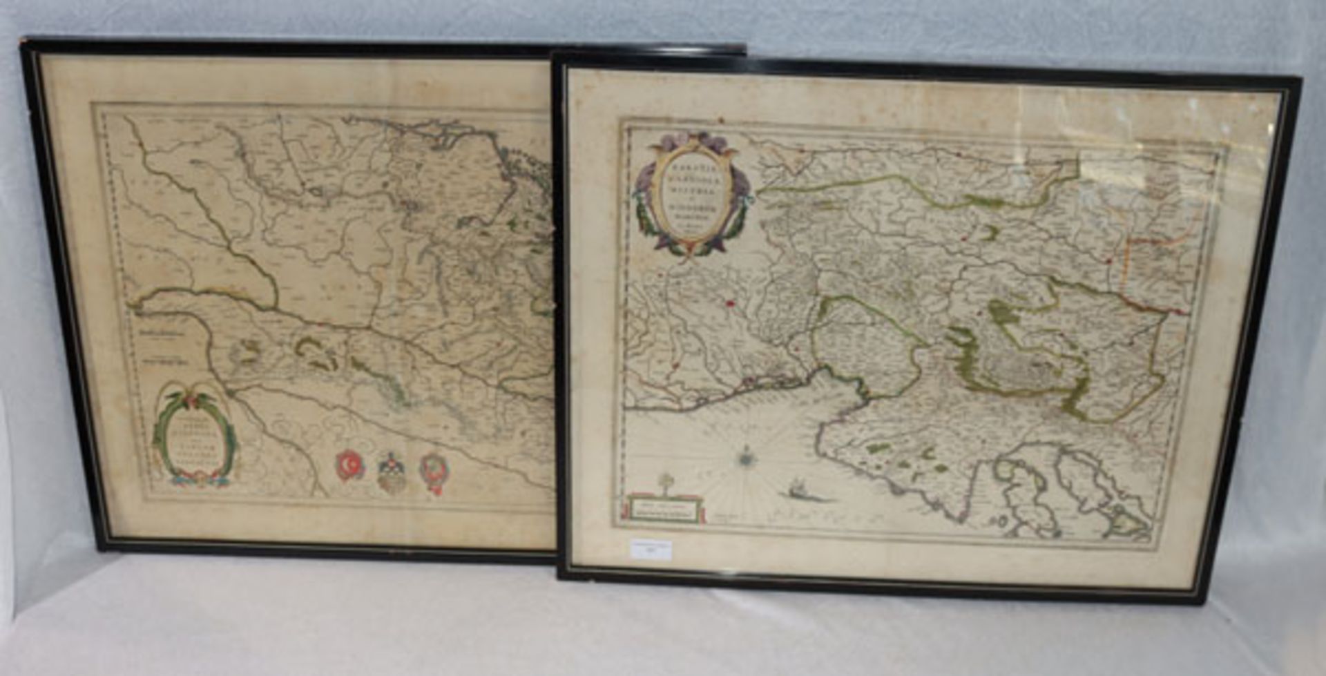 2 Stahlstiche Landkarten 'Karstia, Carniola, Histria' und 'Sclavonia, Croatia, Bosnia', um 1850,