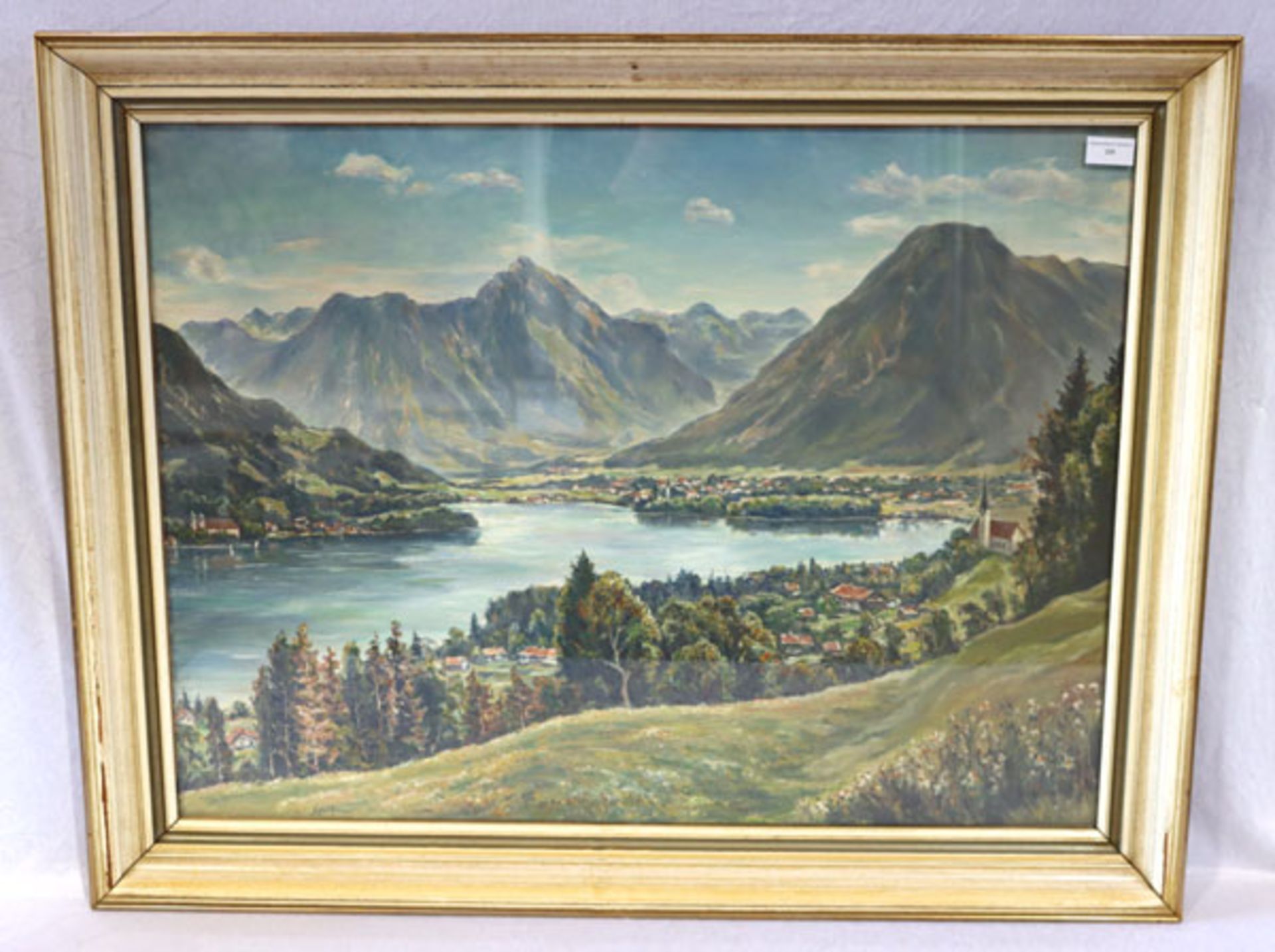 Gemälde ÖL/LW 'Blick auf den Tegernsee', signiert Spethmann, Albert Spethmann, * 1894 Hamburg + 1985