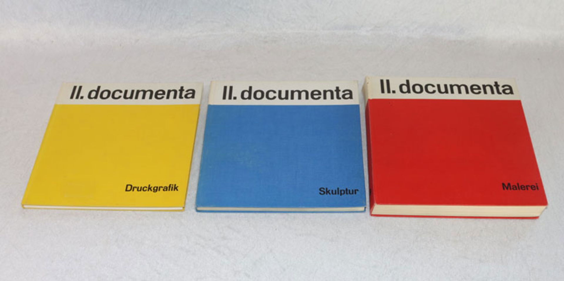 3 Bücher 'II. documenta '59', Band 1: Malerei, Band 2: Skulptur und Band 3: Druckgrafik, Kunst