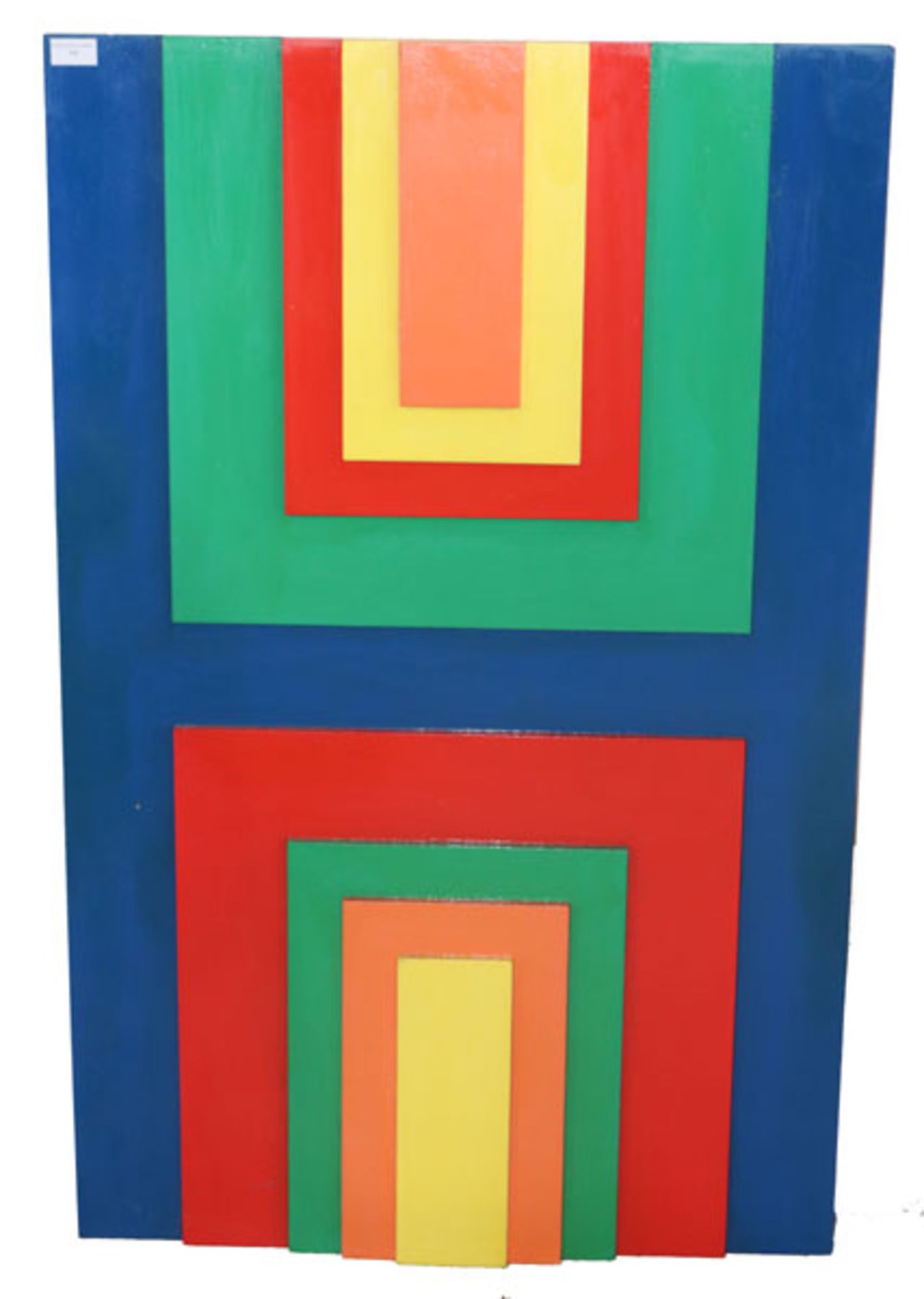 Holzobjekt in 5 Farben von Rudolf Härtel, * 1930 München - lebt in Garmisch-Partenkirchen, studierte