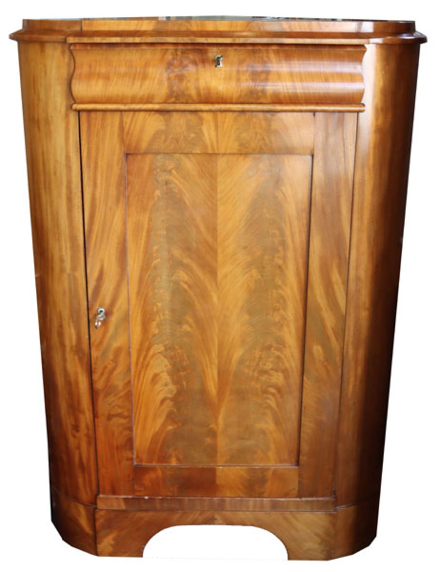 Eckschrank, Koprus mit einer Tür und einer Schublade, H 140 cm, B 98 cm, T 66 cm, Gebrauchsspuren