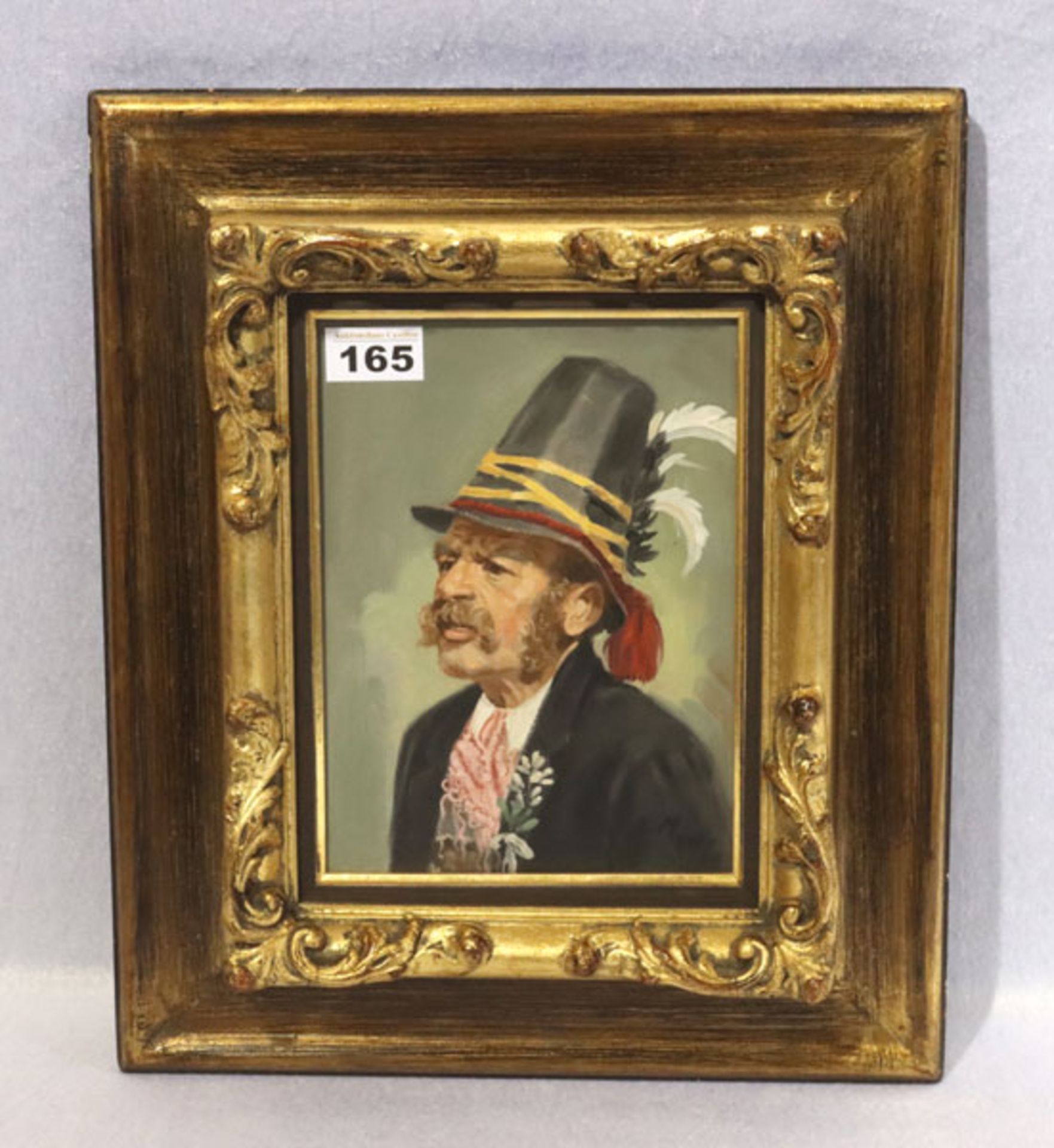 Gemälde ÖL/Hartfaser 'Herrenportrait in Tracht', signiert Sperl, Lothar, * 1919 Markt Eisenstein,
