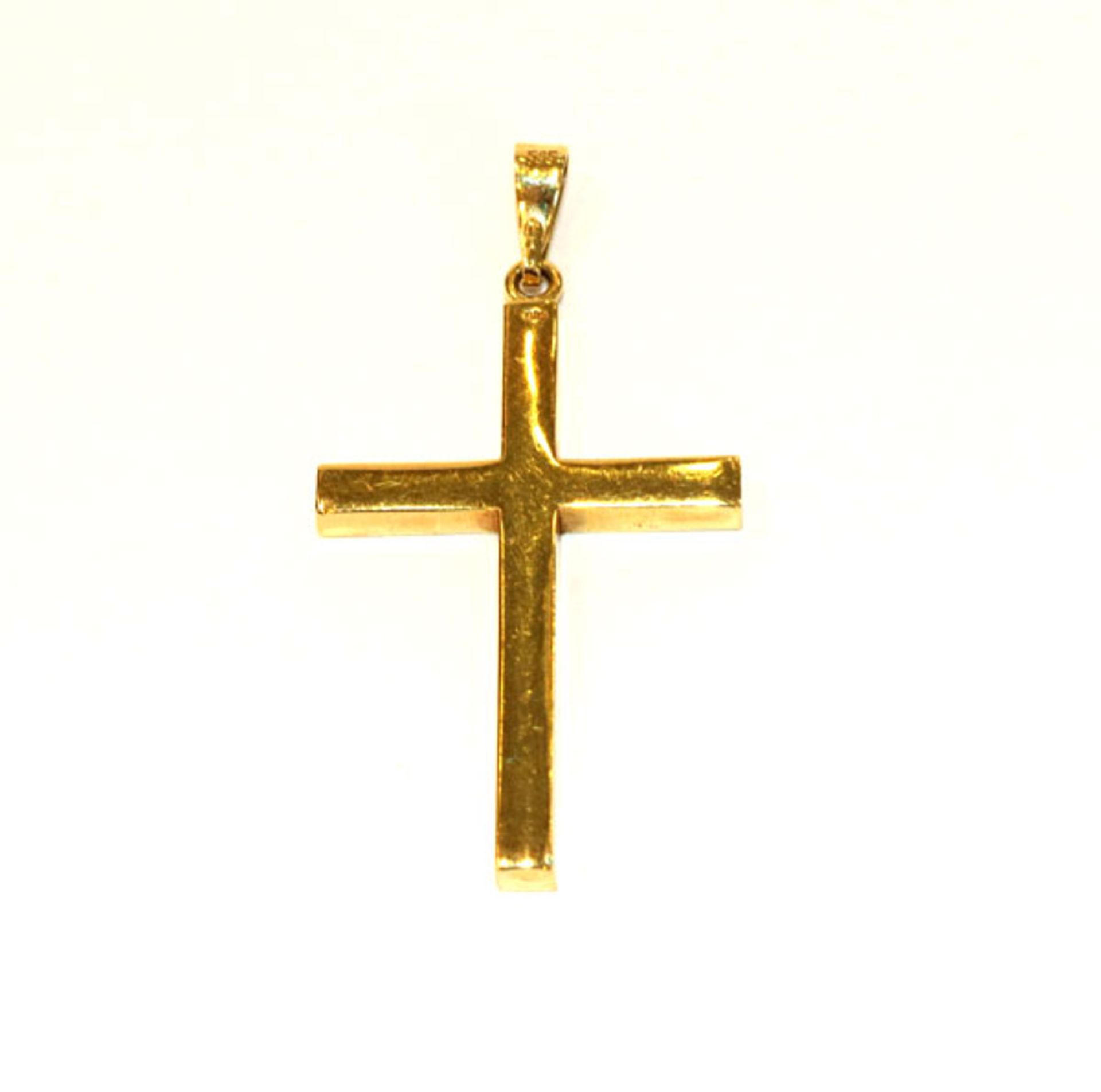 14 k Gelbgold Kreuz-Anhänger, 6,6 gr., L 4 cm