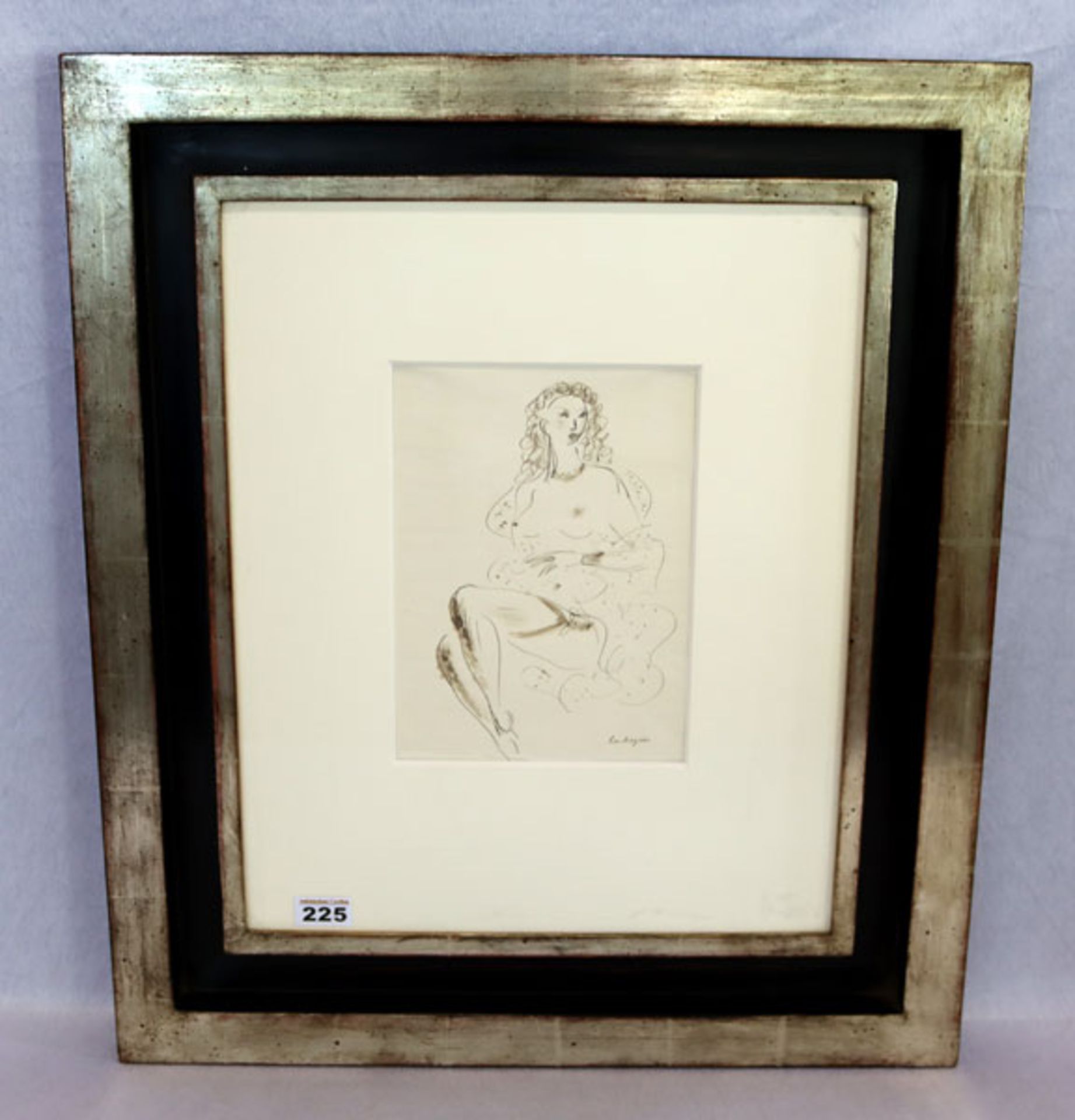 Zeichnung 'Frauenakt', signiert Touchagues, Louis Léon, * 1893 Saint-Cyr-au-Mont-d'Or - Paris + 1974
