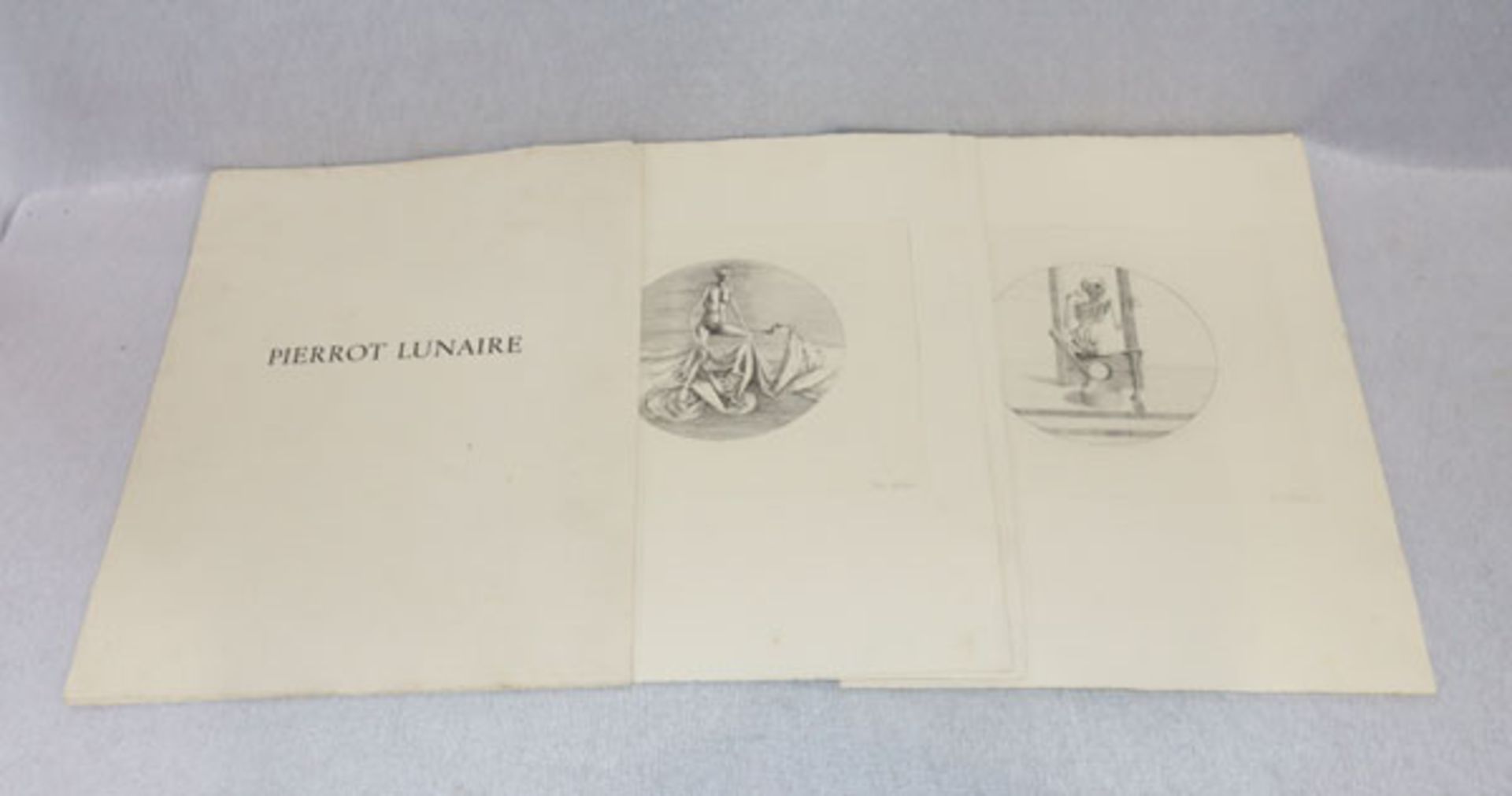 Konvolut von 5 Kupferstichen von Peter Collien mit Textblättern, Albert Giraud und Illustration