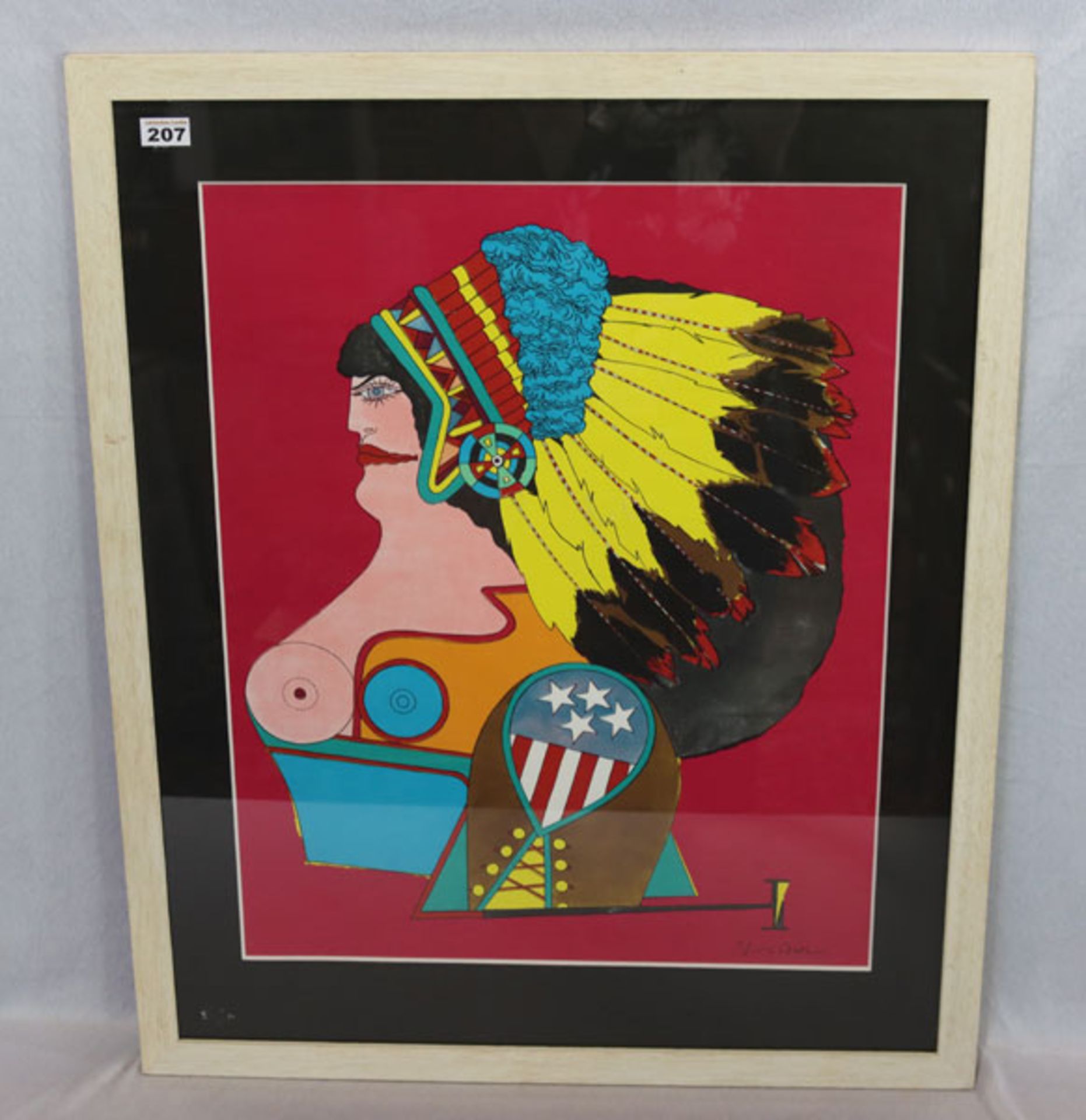 Farbplakat 'Miss American Indian', Richard Lindner, * 1901 + 1978, aus der Serie 'After Noon', mit