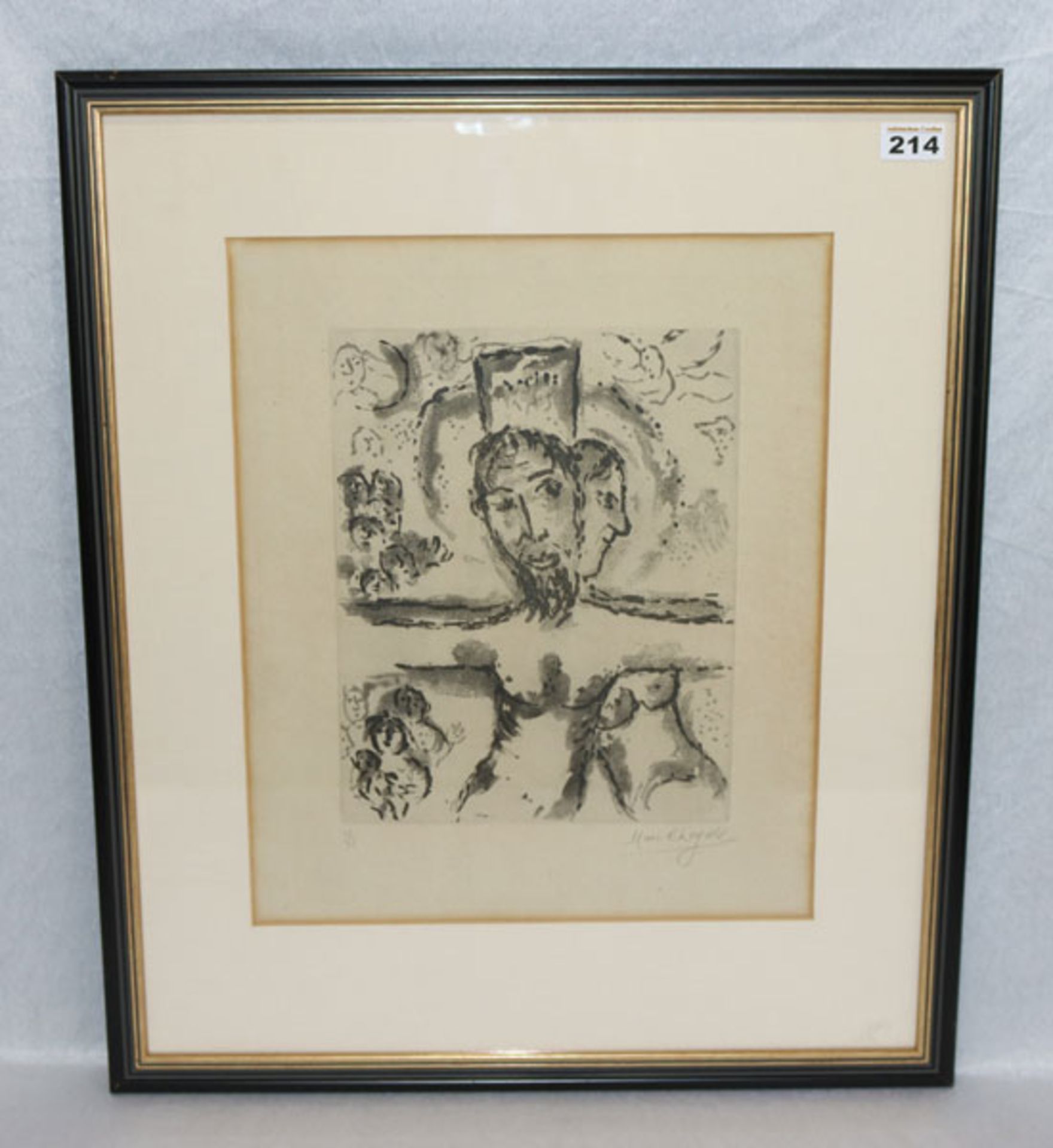 Original-Aquatintaradierung/Japon 'Crucifixion', signiert Marc Chagall, Nr. 35/35, Edition 1967,