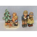 2 Goebel Hummelfiguren 'Wir gratulieren', Modell-Nr. 260F, H16 cm, und 'Am Weihnachtsbaum', 2015,