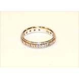 18 k Weißgold Memoryring mit zus. ca. 0,5 ct. Diamanten, 3,8 gr., Gr. 53