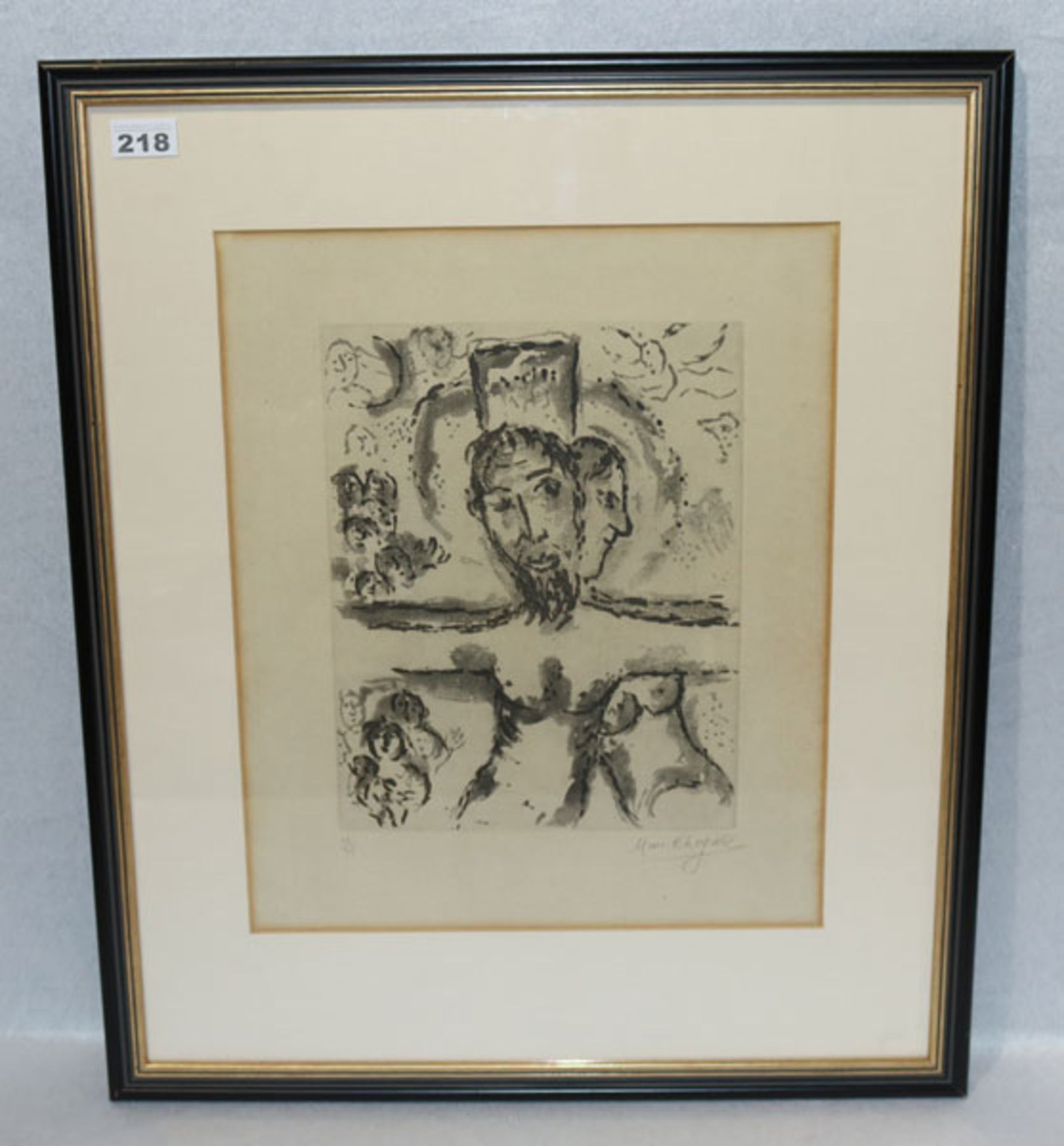 Original-Aquatintaradierung/Japon 'Crucifixion', signiert Marc Chagall, Nr. 35/35, Edition 1967,