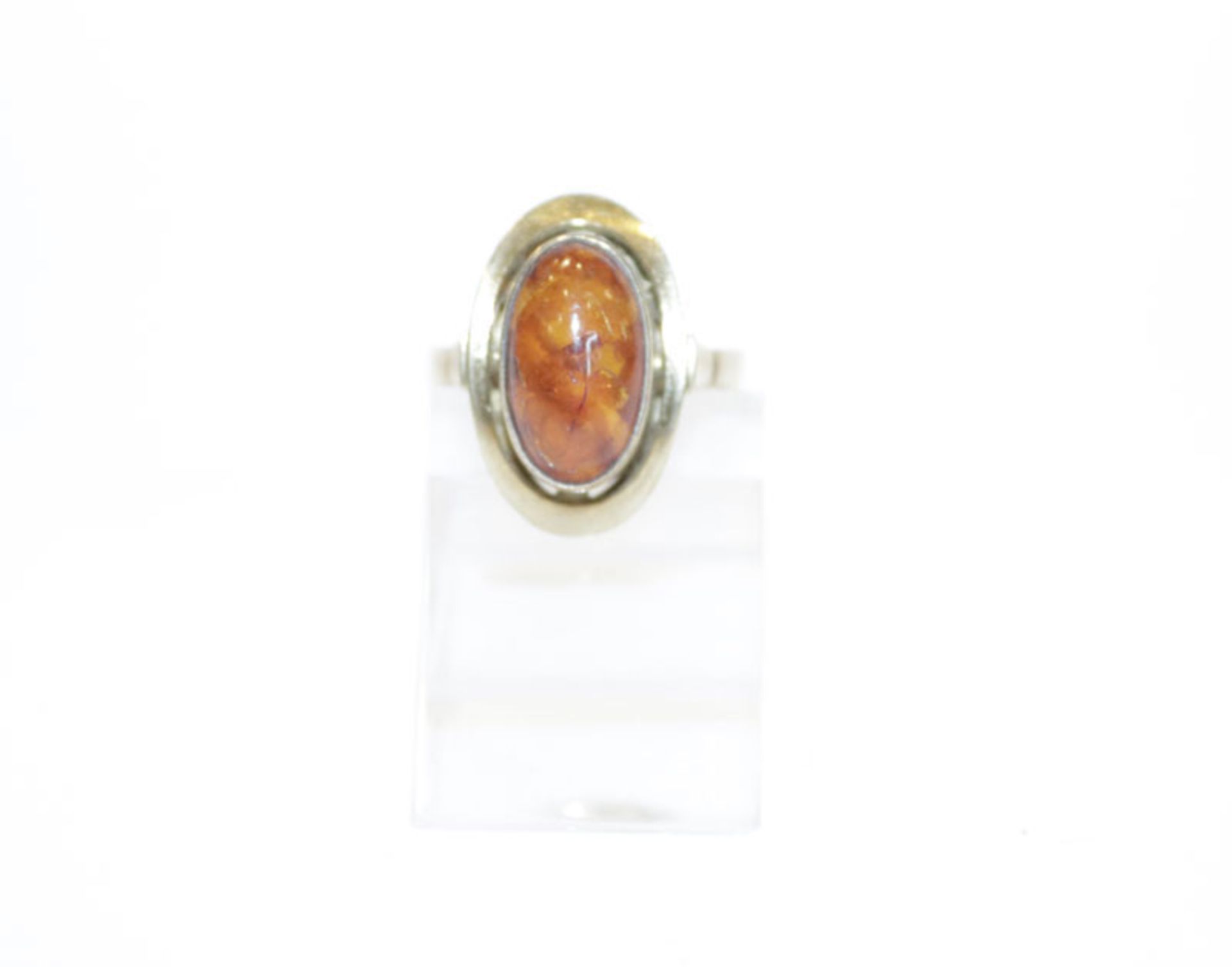 8 k Gelbgold Ring mit Bernstein, 3,95 gr., Gr. 55