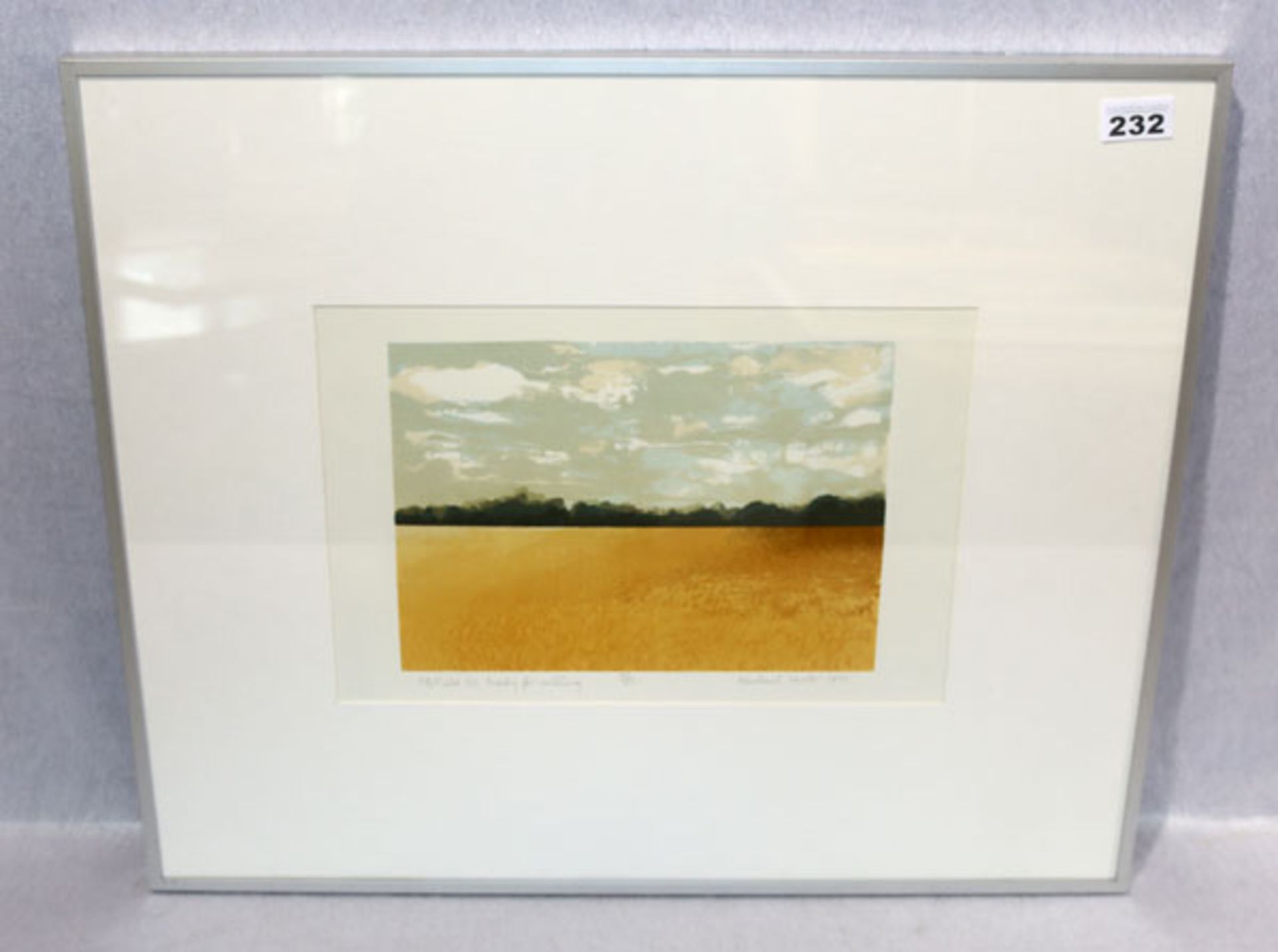 Lithographie 'The field, ready for cutting', Nr. 32/50, signiert Carlo Michael, * 1945 Glensford,