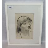 Zeichnung 'Frauenportrait', monogrammiert Eo ?, mit Passepartout unter Glas gerahmt, incl. Rahmen
