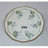 Herend Teller mit handgemaltem Bluemdekor, Trichterwinden und Goldrand, D 20,5 cm, neuwertiger