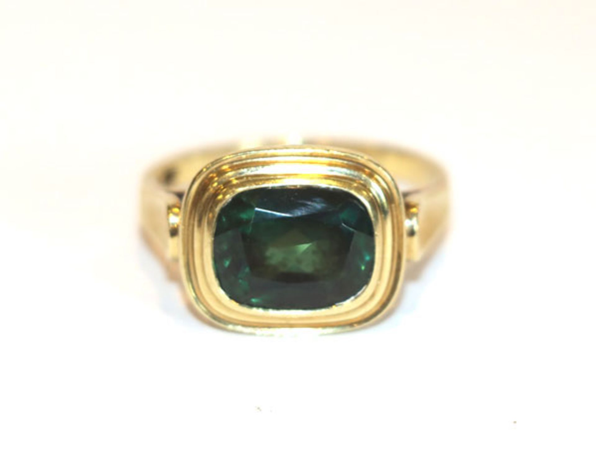 14 k Gelbgold Ring mit Turmalin, 4,1 gr., Gr. 55